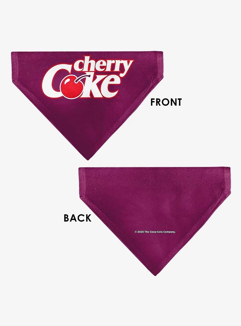Coca-Cola Cherry Coke Cherry Logo Burgundy Slip On Collar Pet Bandana - Bandana Only