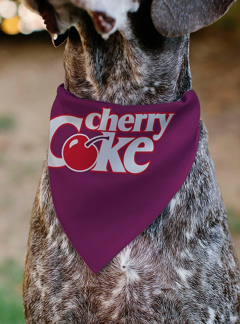 Coca-Cola Cherry Coke Cherry Logo Burgundy Slip On Collar Pet Bandana - Bandana Only