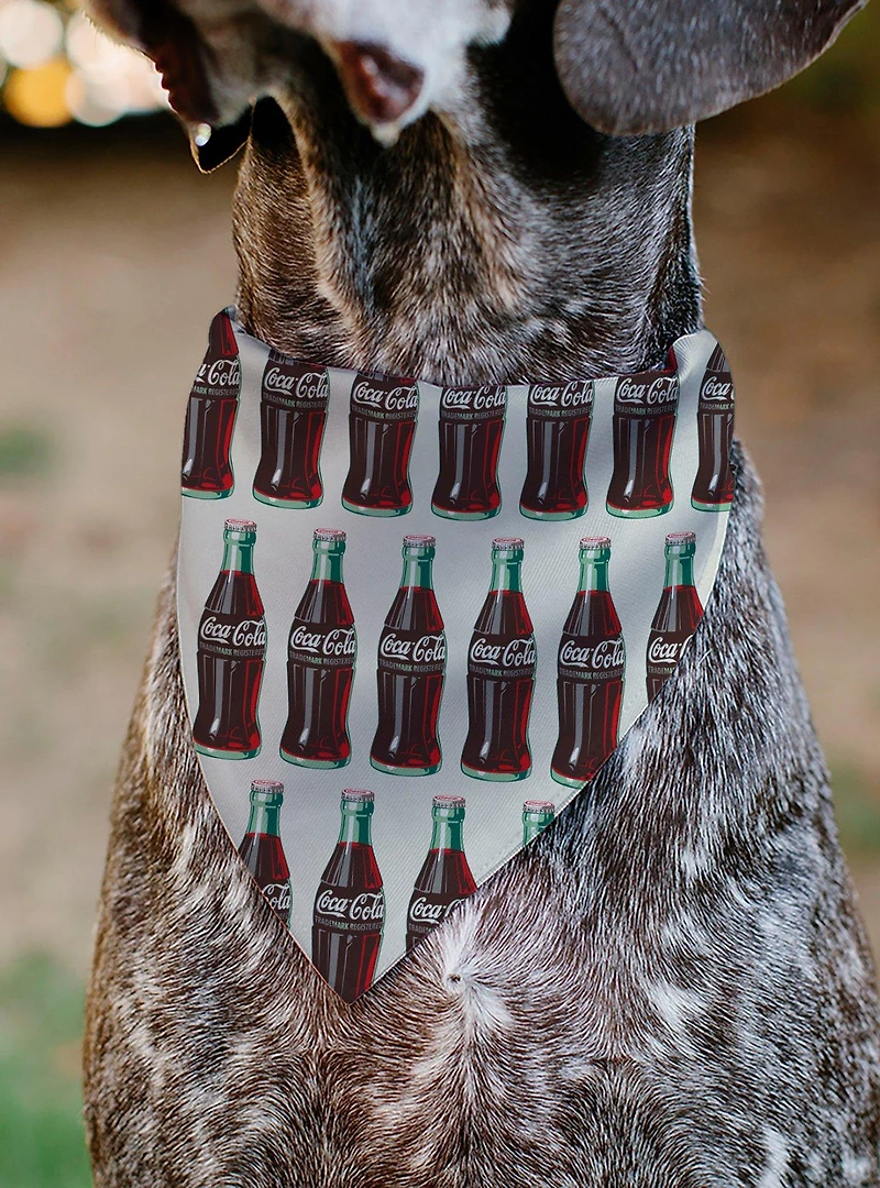 Coca-Cola Glass Bottles Collage Slip On Collar Pet Bandana - Bandana Only