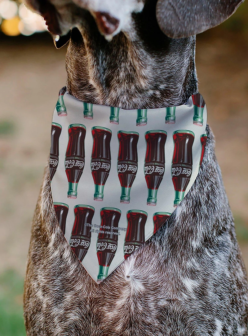 Coca-Cola Glass Bottles Collage Slip On Collar Pet Bandana - Bandana Only