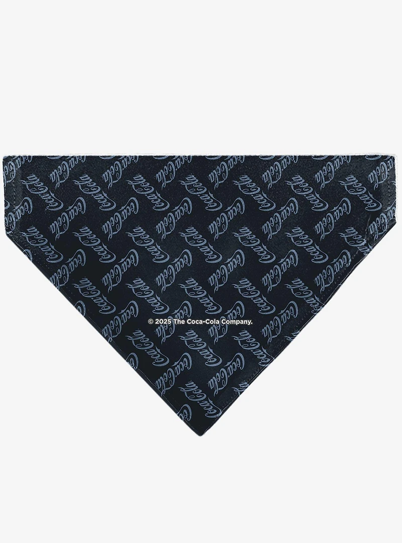 Coca-Cola Script Collage Navy Light Slip On Collar Pet Bandana - Bandana Only