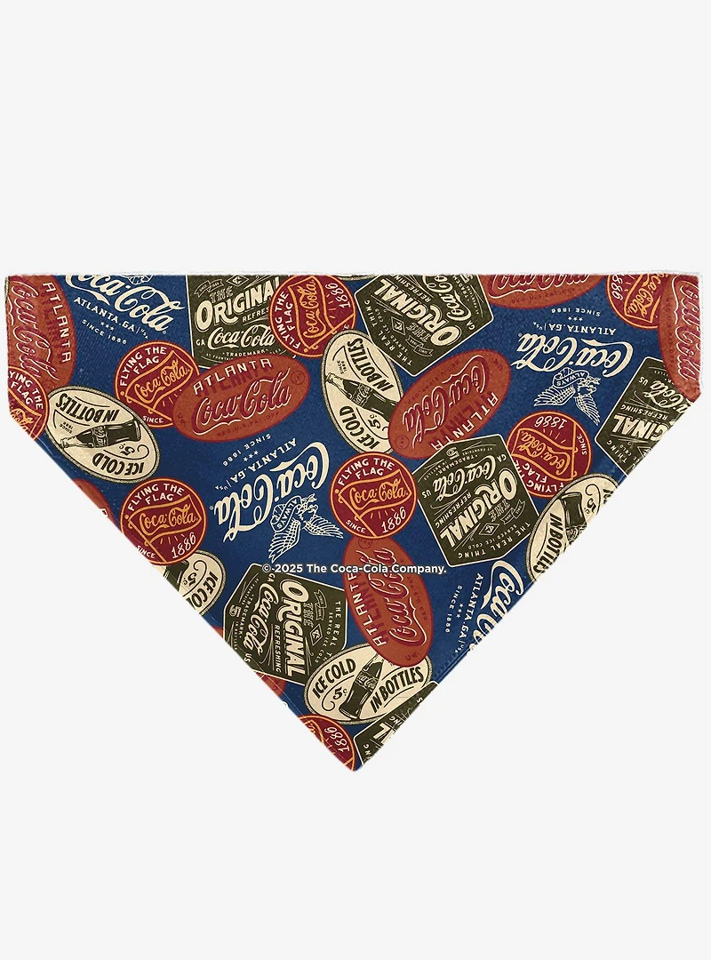 Coca-Cola Classic Coca Cola Badges Collage Slip On Collar Pet Bandana - Bandana Only