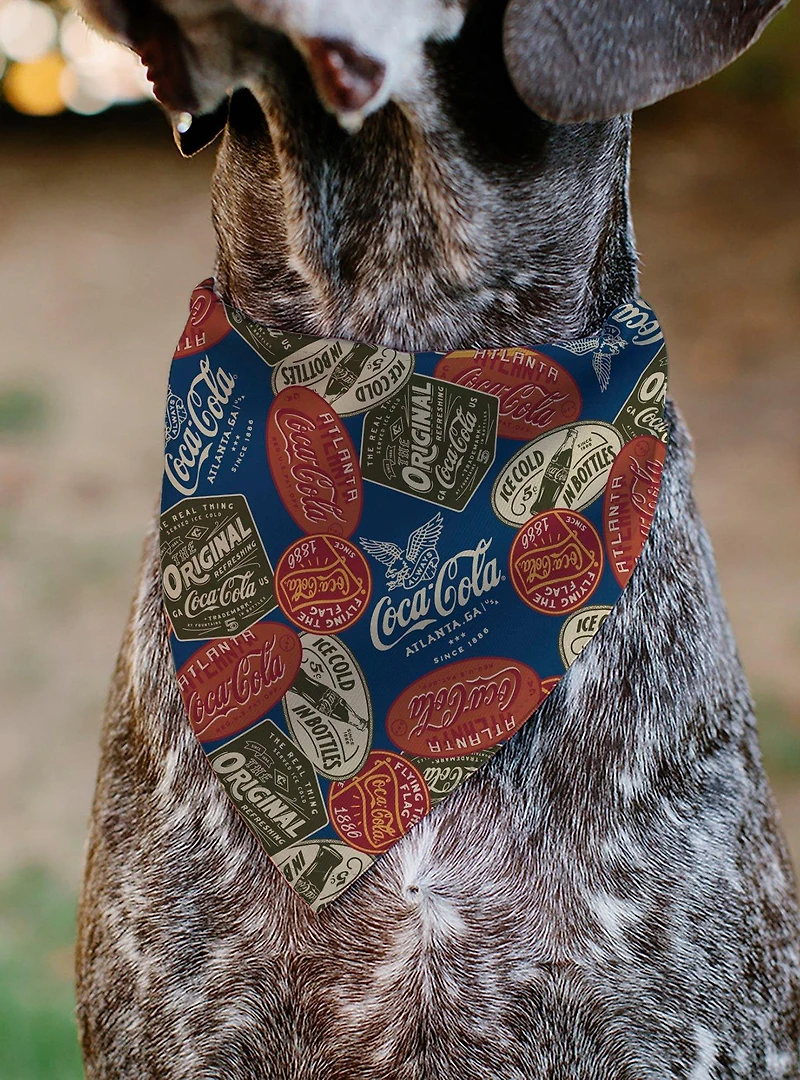 Coca-Cola Classic Coca Cola Badges Collage Slip On Collar Pet Bandana - Bandana Only