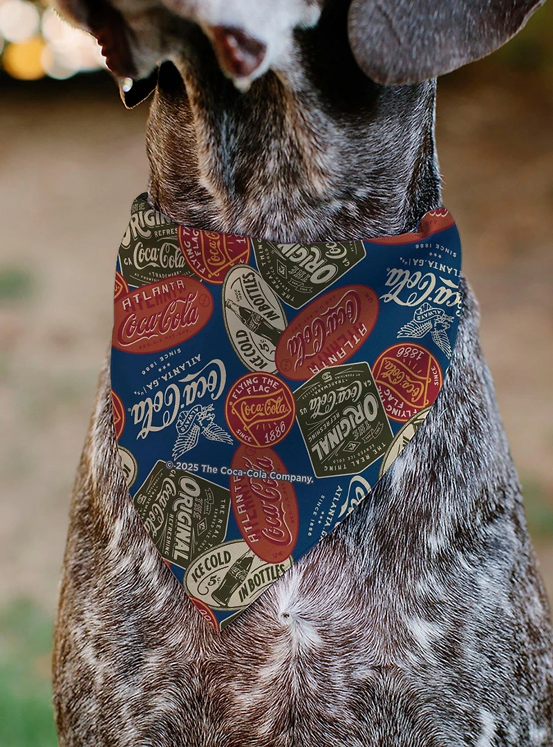 Coca-Cola Classic Coca Cola Badges Collage Slip On Collar Pet Bandana - Bandana Only