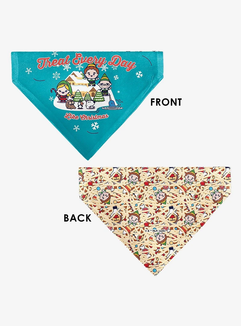 Elf Treat Everyday Like Christmas Buddy & Friends Slip On Collar Pet Bandana - Bandana Only