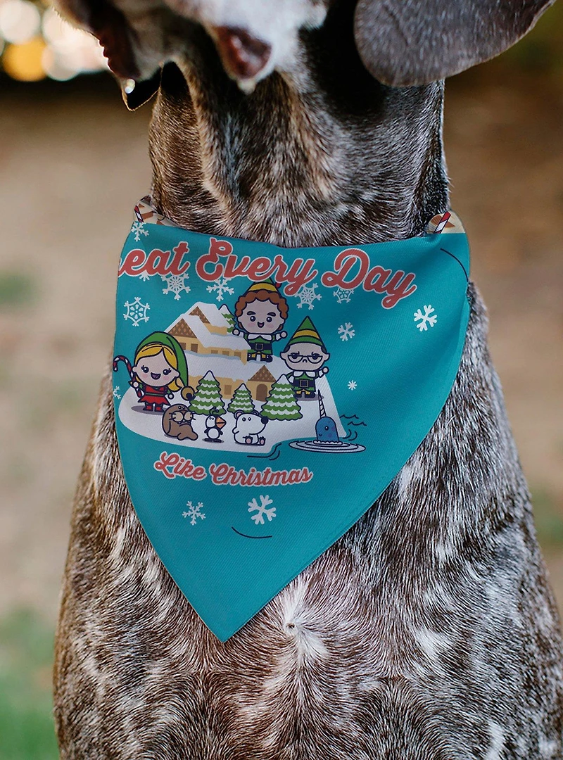 Elf Treat Everyday Like Christmas Buddy & Friends Slip On Collar Pet Bandana - Bandana Only