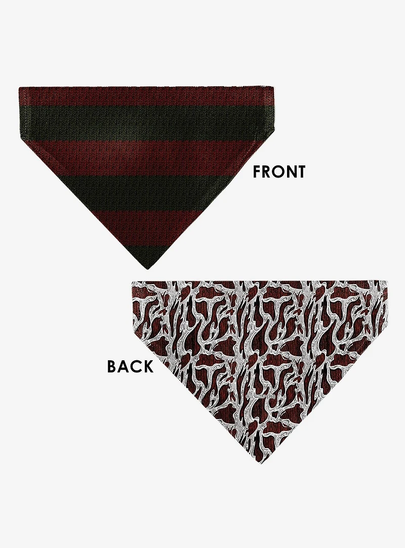 A Nightmare On Elm Street Freddy Melted Black Slip On Collar Pet Bandana - Bandana Only