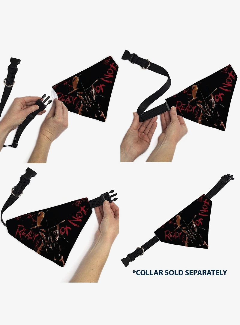 A Nightmare On Elm Street Ready Or Not Here I Come Slip On Collar Pet Bandana - Bandana Only
