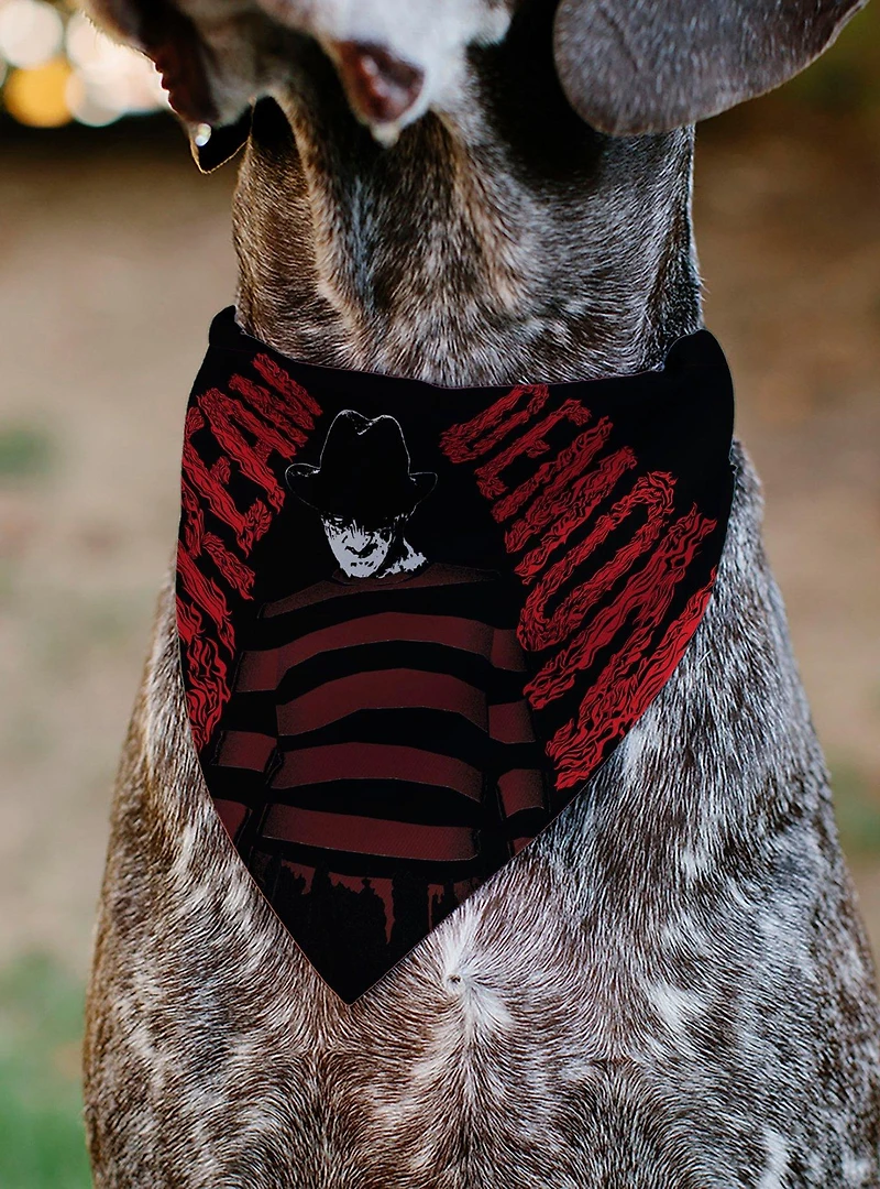 A Nightmare On Elm Street Freddy Dream Demon Black Slip On Collar Pet Bandana - Bandana Only