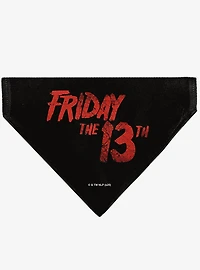 Friday The 13th Jason Pose and Title Black Slip On Collar Pet Bandana - Bandana Only