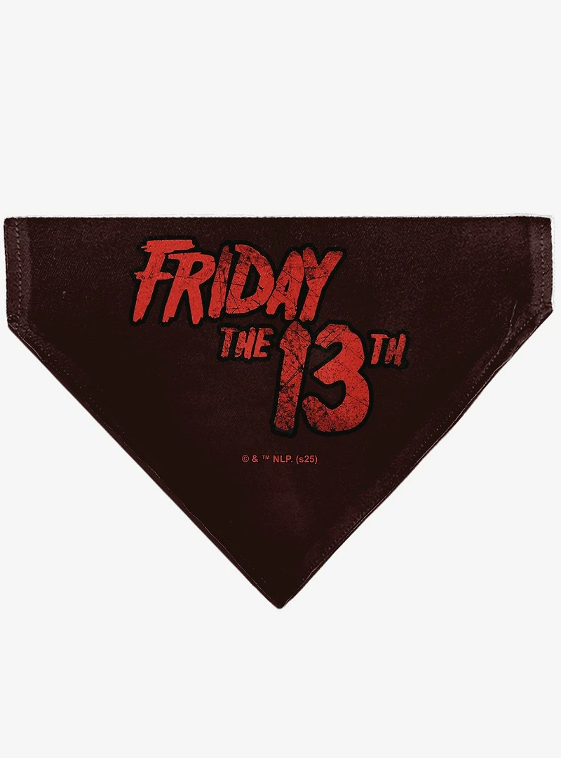 Friday The 13th Jason Hockey Mask Cityscape and Title Slip On Collar Pet Bandana - Bandana Only