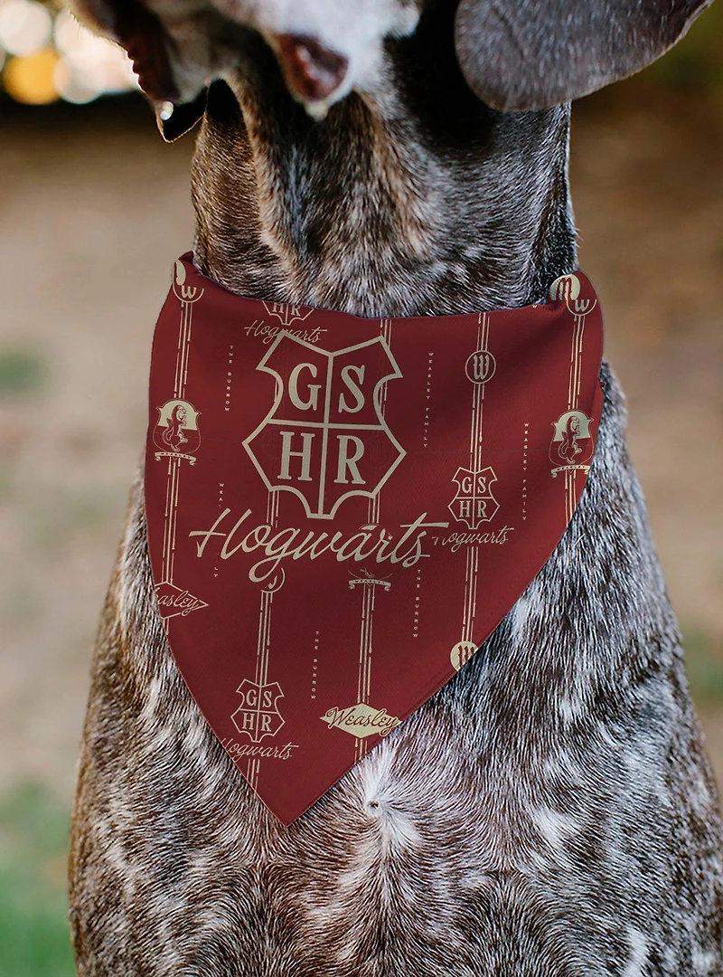 Harry Potter Hogwarts Weasley Monogram Slip On Collar Pet Bandana - Bandana Only