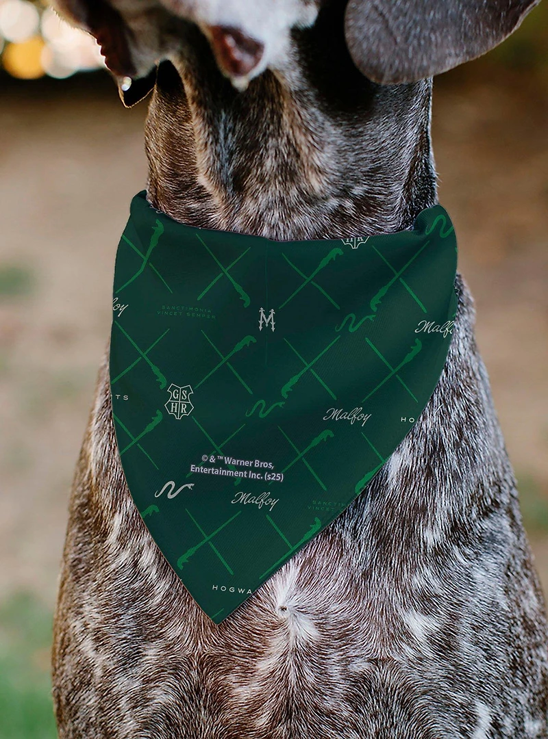 Harry Potter Hogwarts Malfoy Monogram Slip On Collar Pet Bandana - Bandana Only
