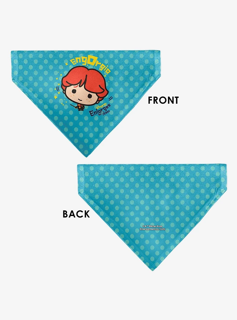 Harry Potter Chibi Engorgio Charm Polka Dot Slip On Collar Pet Bandana - Bandana Only