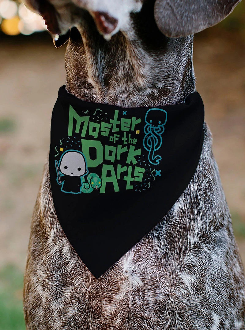 Harry Potter Chibi Voldemort Master of The Dark Arts Black Slip On Collar Pet Bandana - Bandana Only