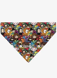 Harry Potter Chibi Charm Characters Stacked Slip On Collar Pet Bandana - Bandana Only