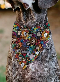Harry Potter Chibi Charm Characters Stacked Slip On Collar Pet Bandana - Bandana Only