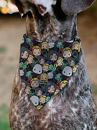 Harry Potter Chibi Charm Dark Arts Characters Stacked Slip On Collar Pet Bandana - Bandana Only