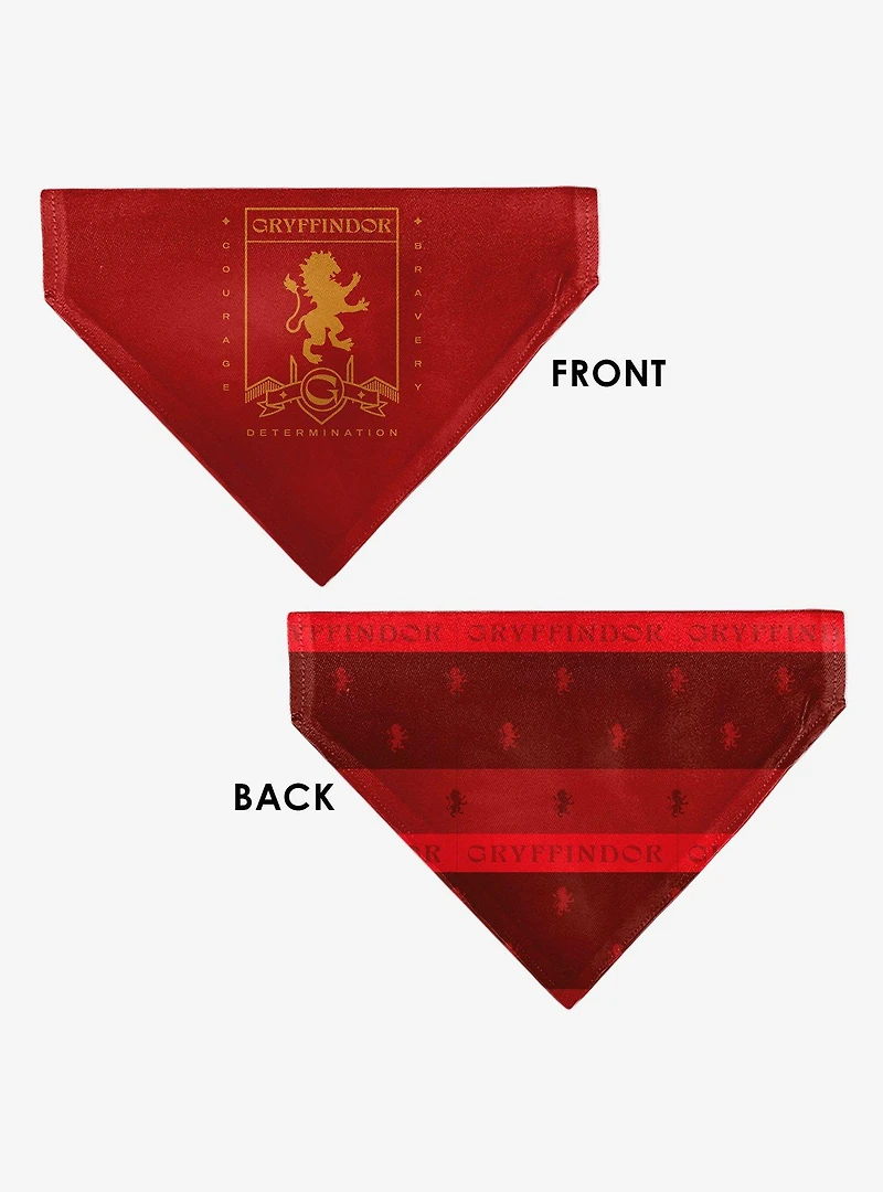 Harry Potter Gryffindor Traits Banner and Icons Slip On Collar Pet Bandana - Bandana Only