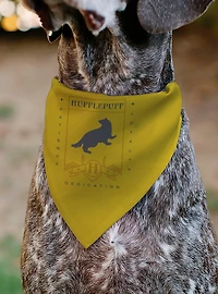 Harry Potter Hufflepuff Traits Banner and Icons Slip On Collar Pet Bandana - Bandana Only