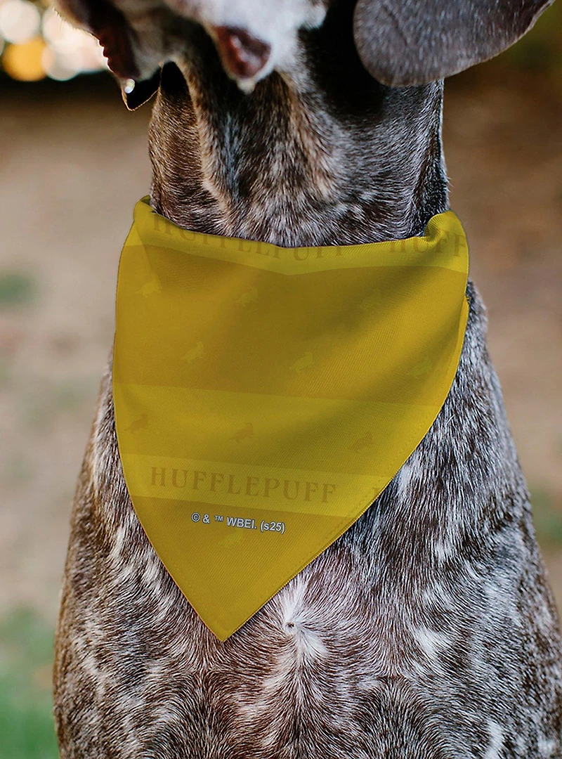 Harry Potter Hufflepuff Traits Banner and Icons Slip On Collar Pet Bandana - Bandana Only