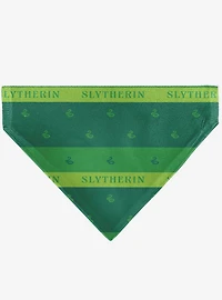 Harry Potter Slytherin Traits Banner and Icons Slip On Collar Pet Bandana - Bandana Only