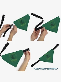Harry Potter Slytherin Traits Banner and Icons Slip On Collar Pet Bandana - Bandana Only