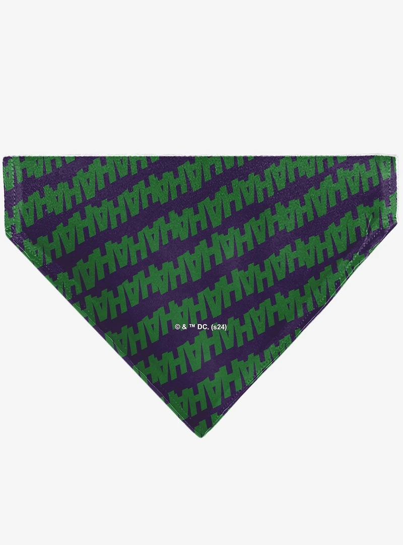 DC Comics The Joker Laugh Hahaha Text Slip On Collar Pet Bandana - Bandana Only