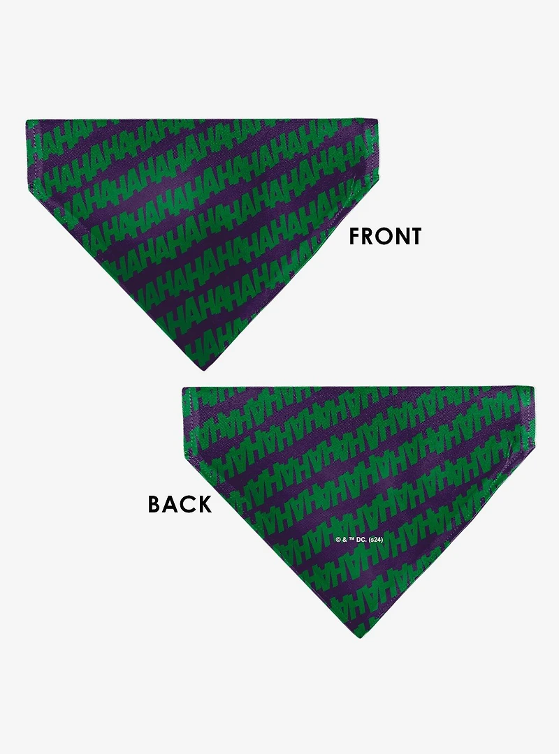 DC Comics The Joker Laugh Hahaha Text Slip On Collar Pet Bandana - Bandana Only