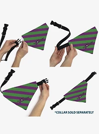DC Comics The Joker Title and Stripe Purple Slip On Collar Pet Bandana - Bandana Only