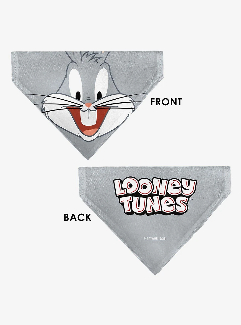 Looney Tunes Bugs Bunny Face Close Up Slip On Collar Pet Bandana - Bandana Only