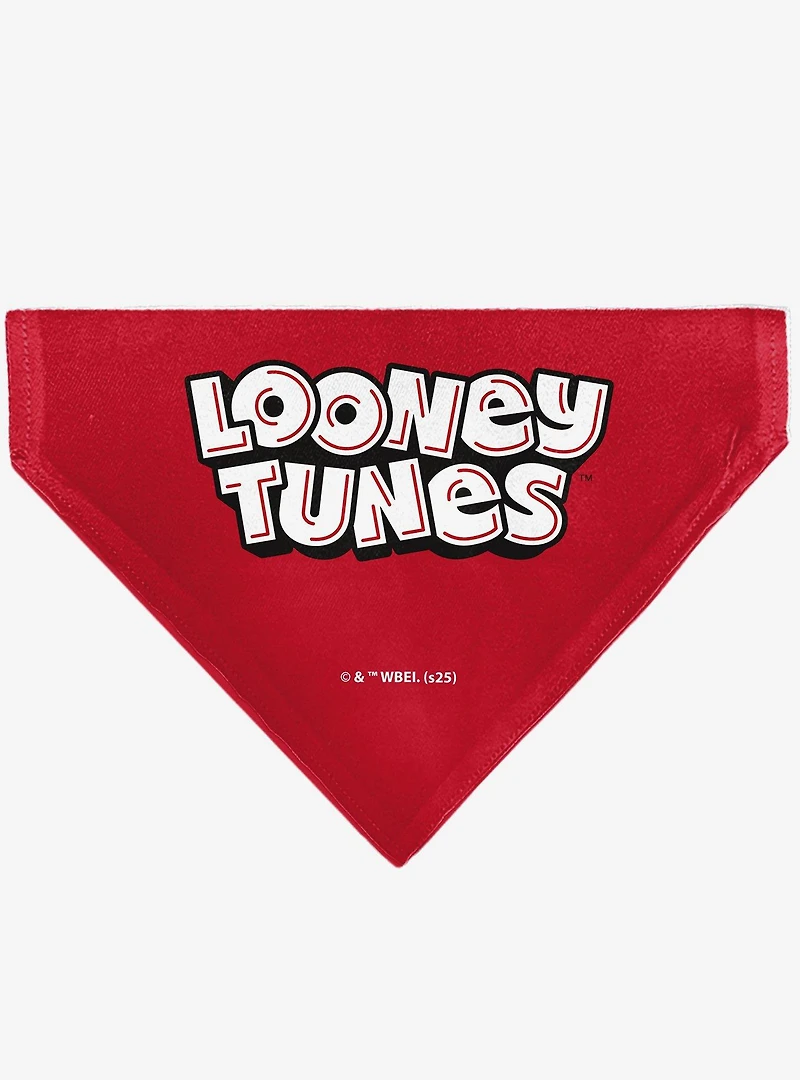 Looney Tunes Five Character Target Close Up Pose Slip On Collar Pet Bandana - Bandana Only