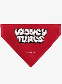 Looney Tunes Five Character Target Close Up Pose Slip On Collar Pet Bandana - Bandana Only