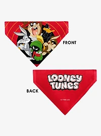 Looney Tunes Five Character Target Close Up Pose Slip On Collar Pet Bandana - Bandana Only
