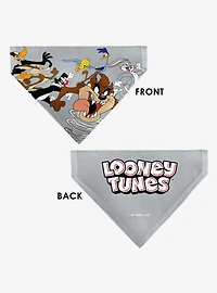 Looney Tunes Seven Character Running Pose Slip On Collar Pet Bandana - Bandana Only