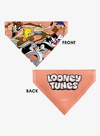 Looney Tunes Six Character Running Pose Slip On Collar Pet Bandana - Bandana Only