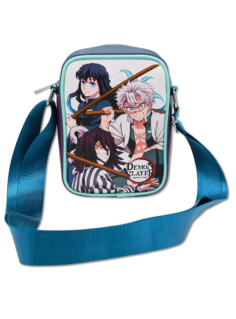 Demon Slayer Character Group Pose and Logo Crossbody Bag