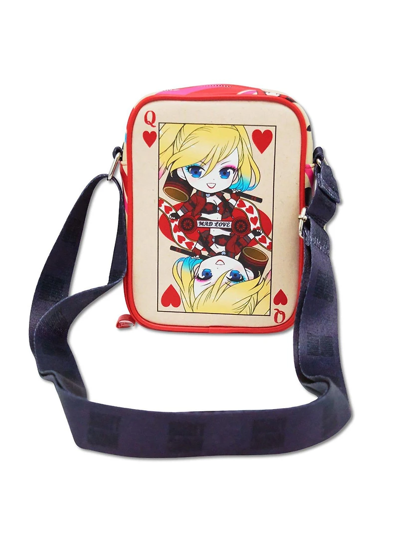 DC Comics Harley Quinn Chibi Queen of Hearts Card Crossbody Bag