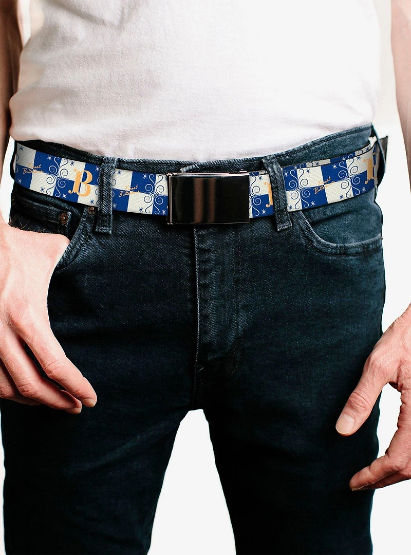 Harry Potter Butterbeer Logo Checker Clamp Buckle Belt