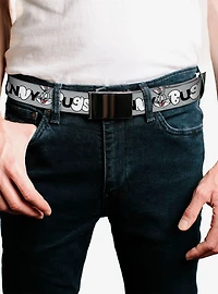 Looney Tunes Bugs Bunny Smiling Face Text Clamp Buckle Belt
