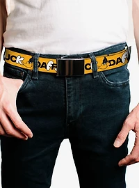 Looney Tunes Daffy Duck Smiling Face Text Clamp Buckle Belt