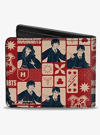 Harry Potter Hogwarts the Golden Trio Magic Collage Bifold Wallet
