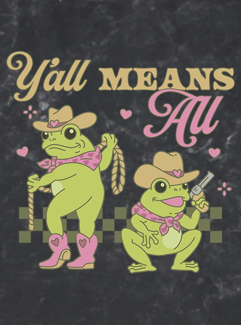 Y?all Means All Western Frogs Pride Mineral Wash T-Shirt BoxLunch Exclusive
