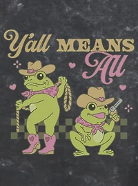 Y?all Means All Western Frogs Pride Womens Mineral Wash Crop T-Shirt BoxLunch Exclusive