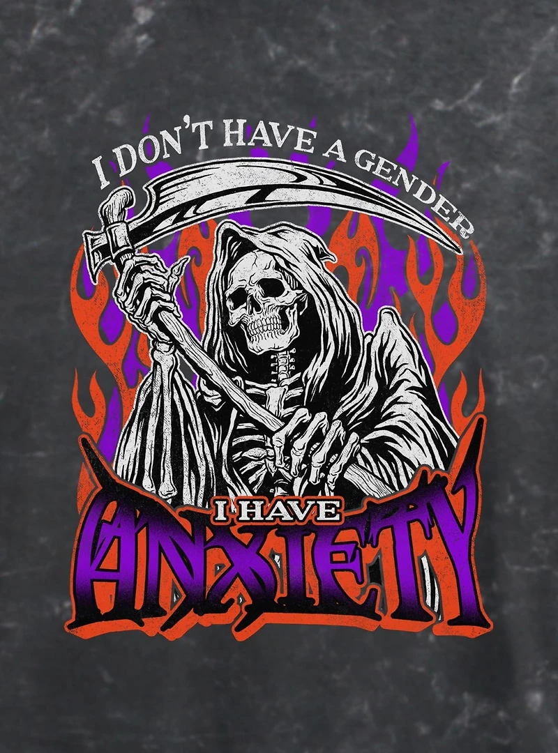 I Don't Have A Gender Anxiety Womens Mineral Wash Crop T-Shirt BoxLunch Exclusive