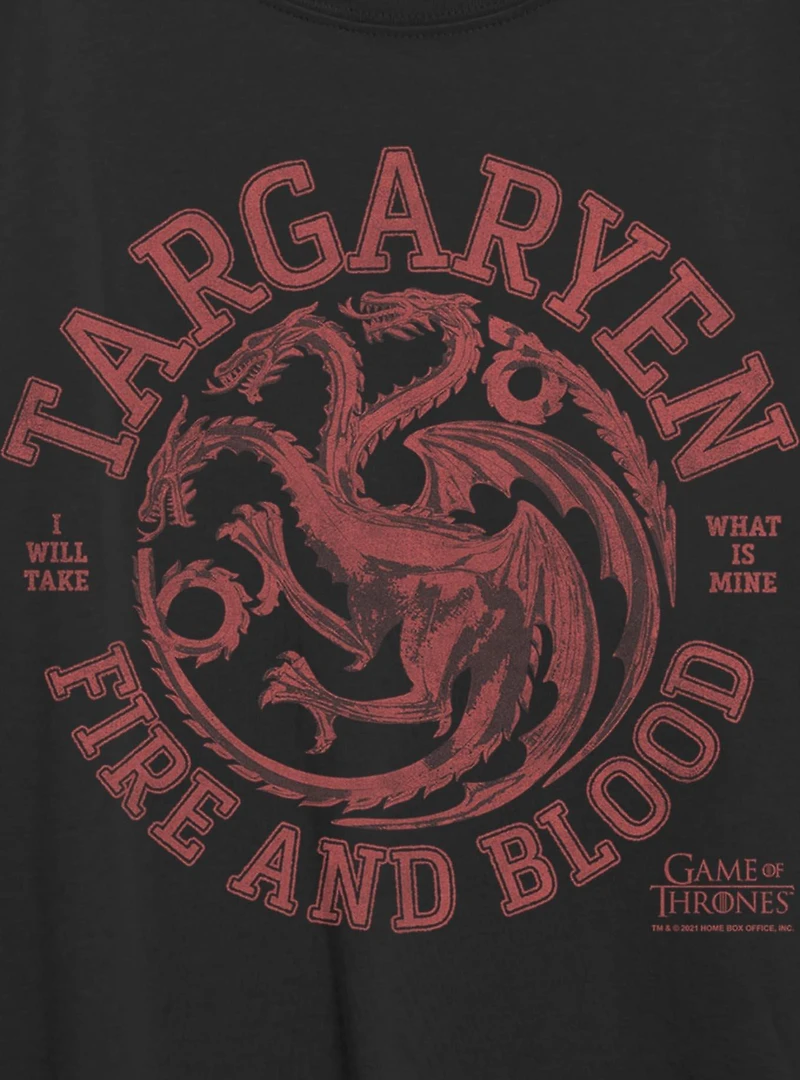 Game Of Thrones Collegiate Targaryen Womens Oversized T-Shirt