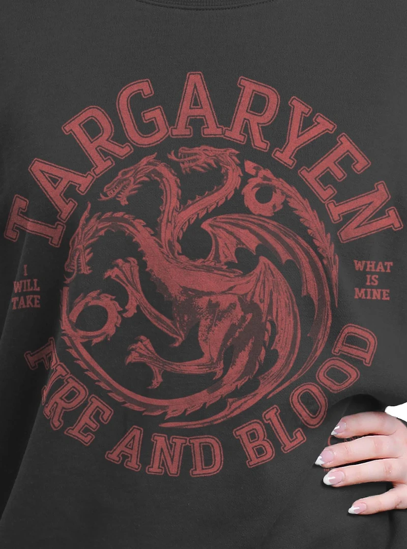 Game Of Thrones Collegiate Targaryen Womens Oversized Sweatshirt