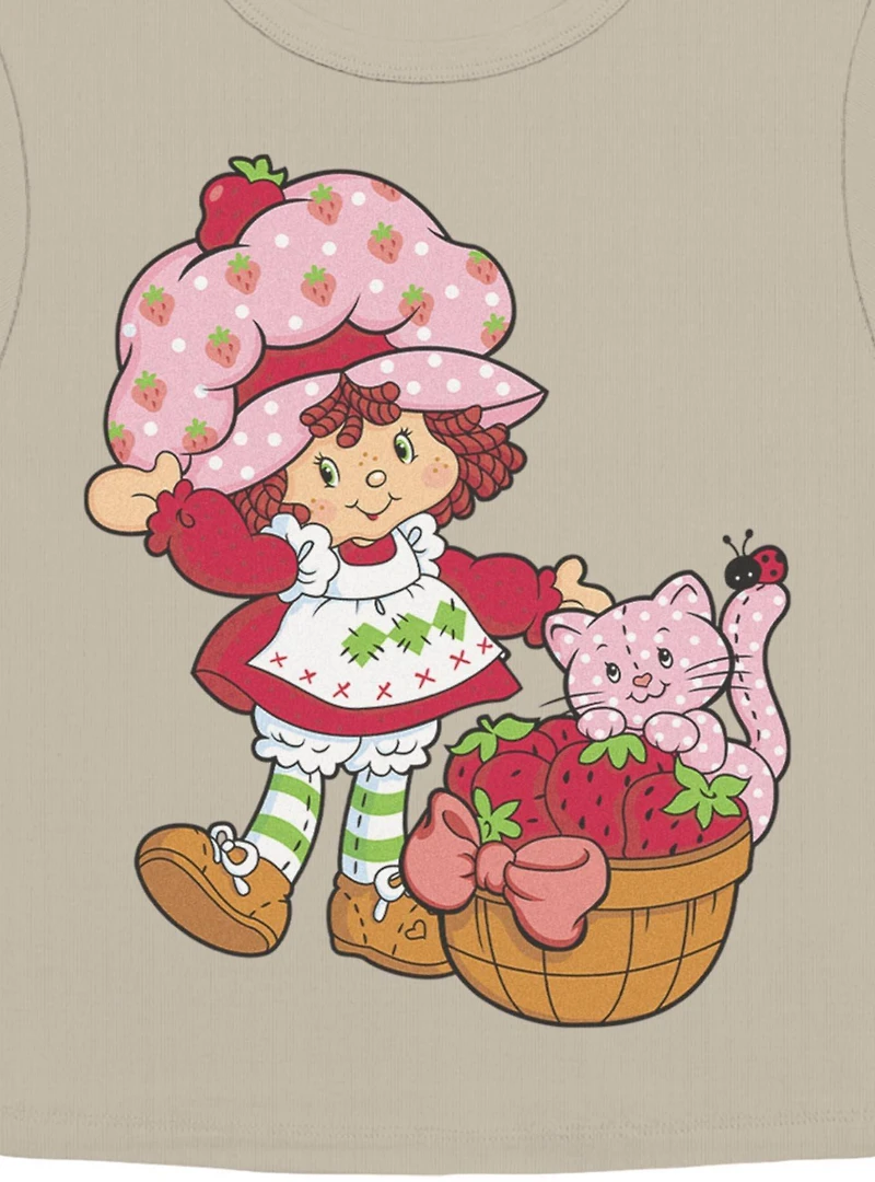 Strawberry Shortcake Custard Basket Womens Baby Tee