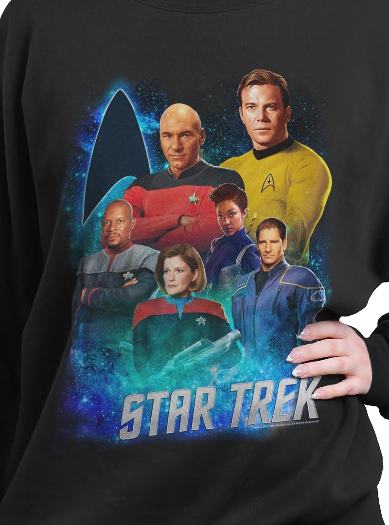 Star Trek Legendary Captains Womens Oversized Sweatshirt
