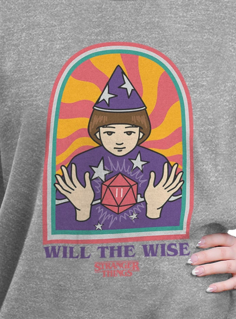 Stranger Things St Wise Will Womens Oversized Sweatshirt